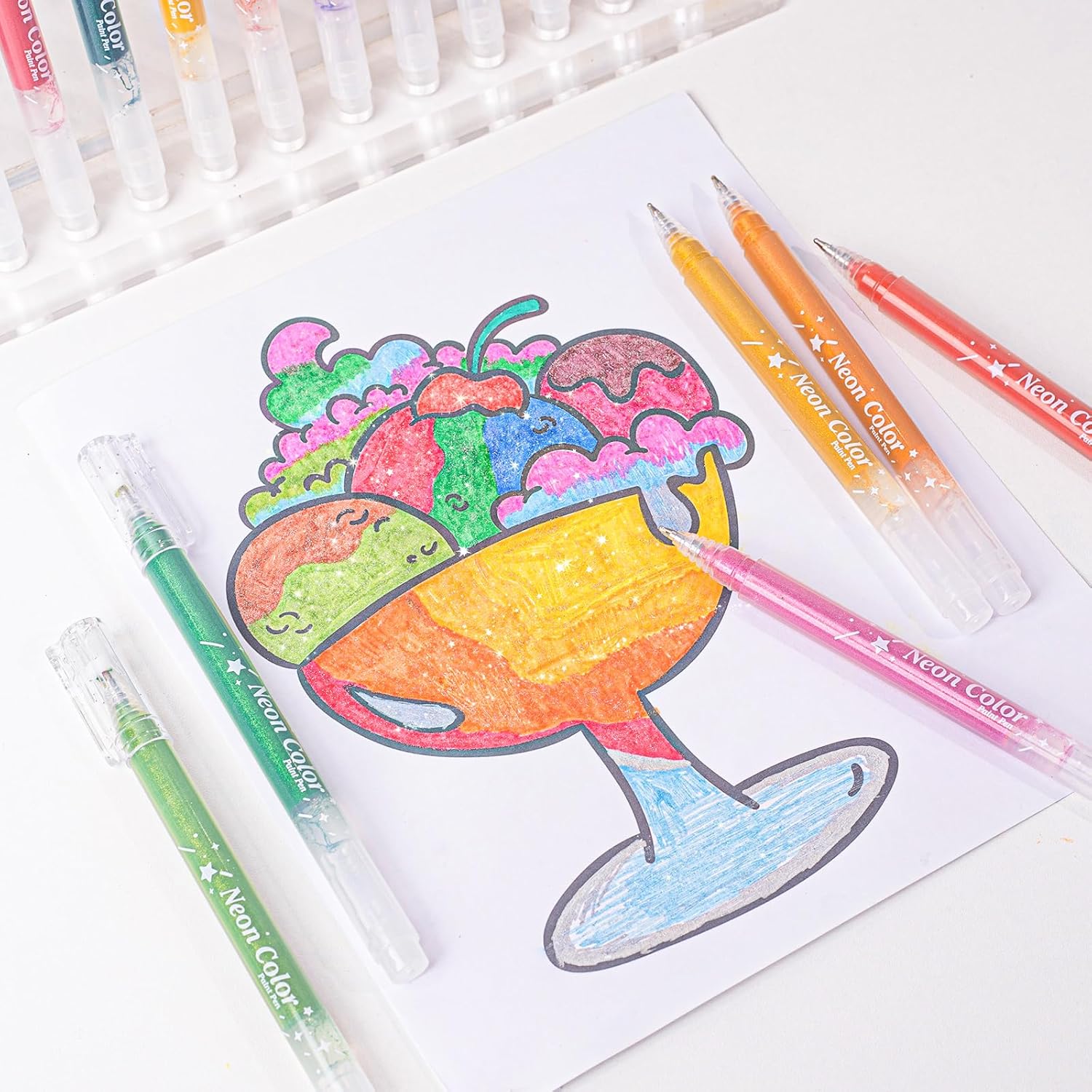 Sparkle Glow Coloring Pens