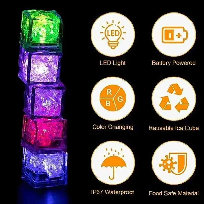 Silicone LED Glow Ice Cubes