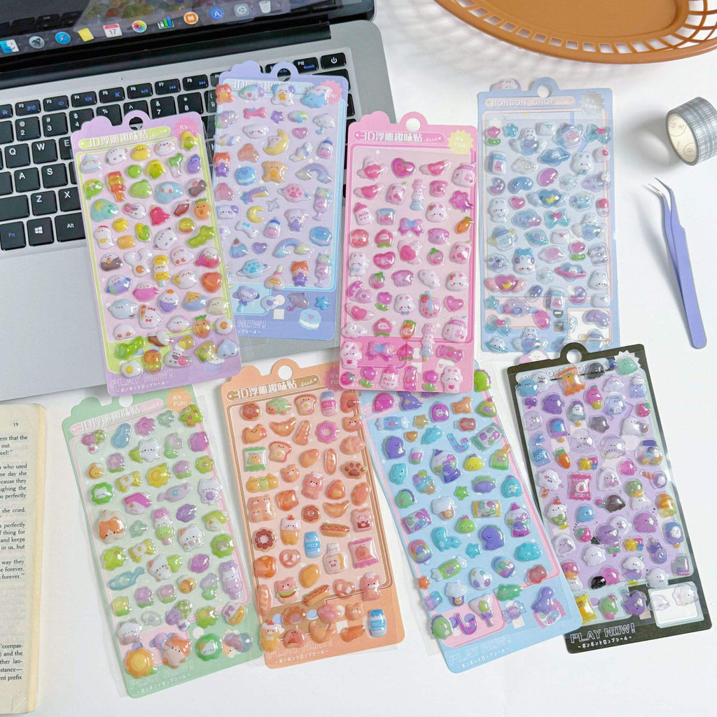 3D Puffy Stickers 🌈 | Cute & Colorful Decoration Magic ✨