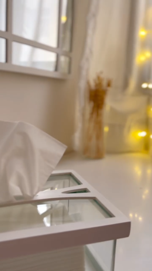 Glass tissue holder