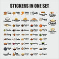 Waterproof Peppy Kitchen Identifiers Stickers ( Pack of 5 sheets )