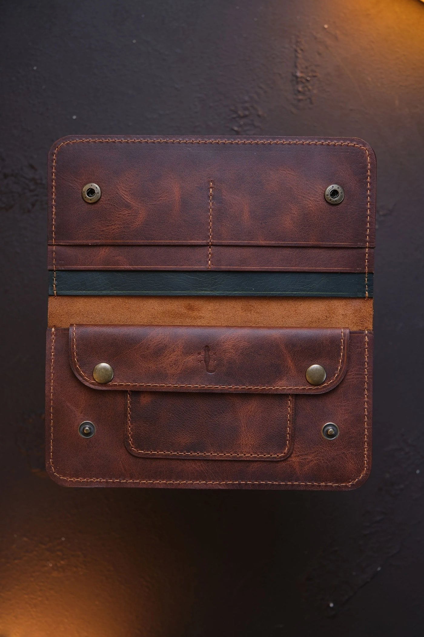 Leather Wallet with Phone Pocket