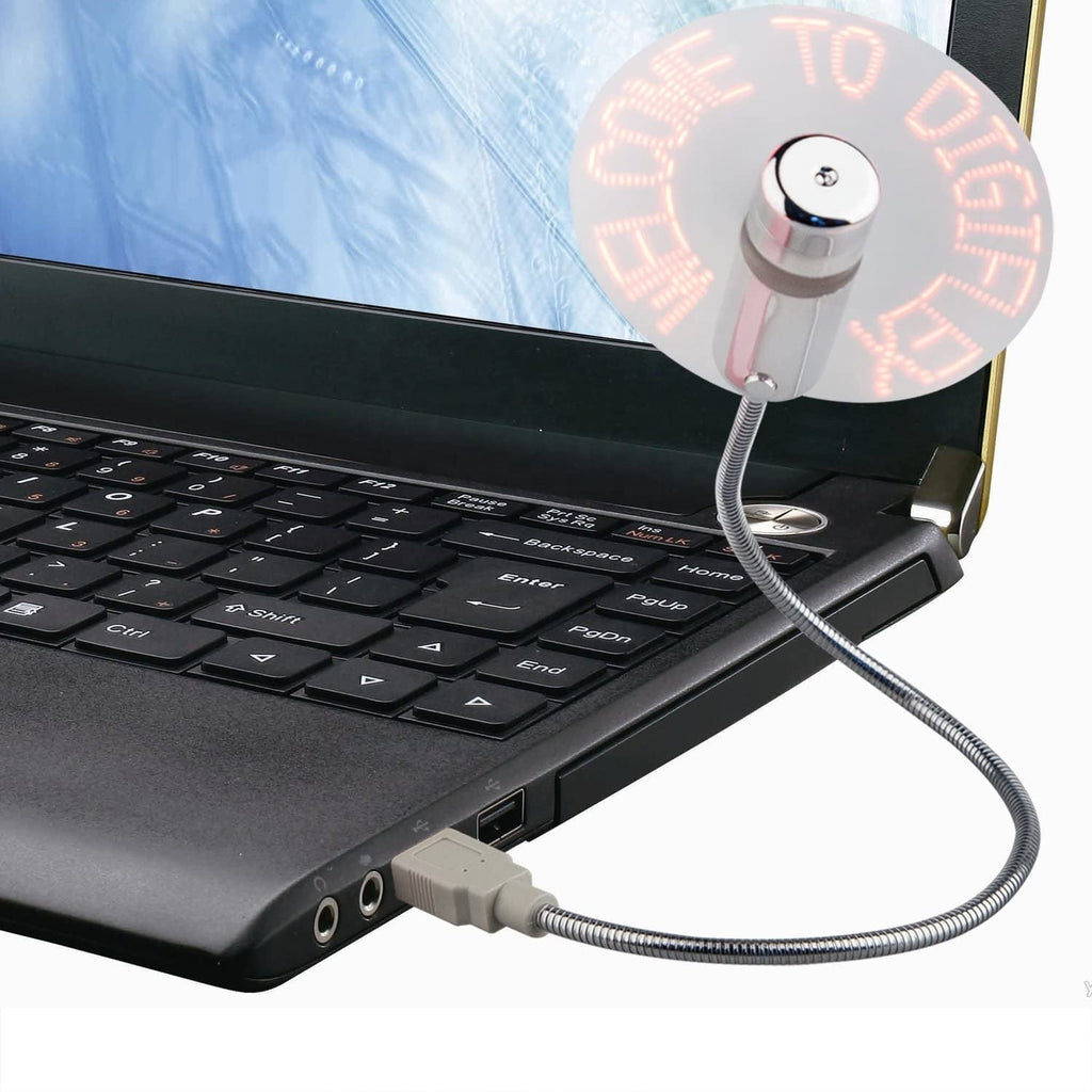 USB Clock Fan with Real Time Clock and Temperature